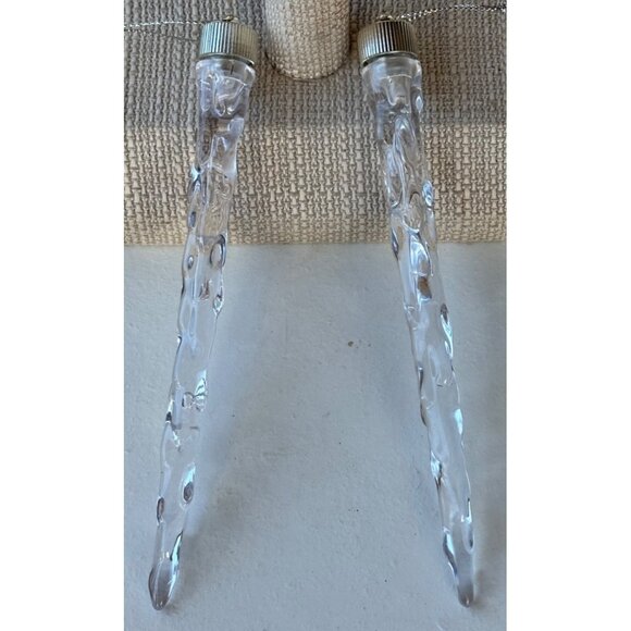 Set of 2 Clear Icicle Tree Ornaments Plastic 6.5 In. Tall (READ-NOT TESTED) - Picture 2 of 5
